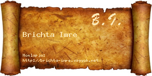 Brichta Imre névjegykártya